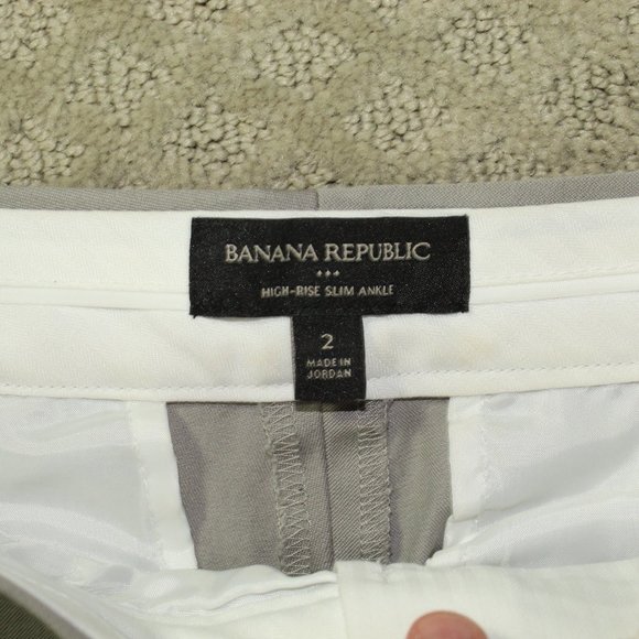 Banana Republic Women's Size 2 High Rise Slim Ankle Light Grey Chino Pants - Picture 5 of 6